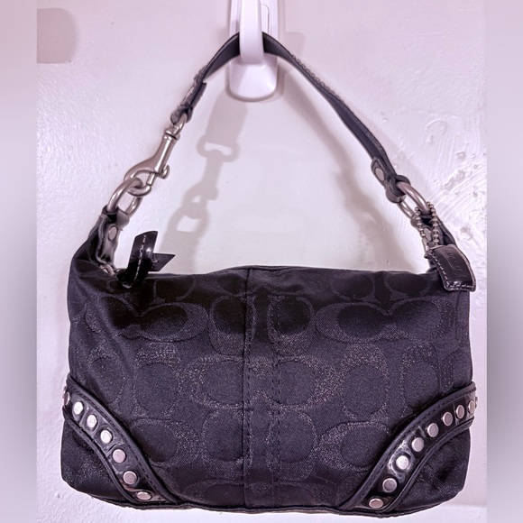 Handbags - Black studded coach shoulder bag Y2K